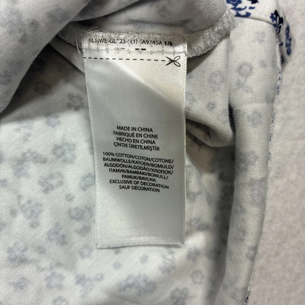 Polo Ralph Lauren Polo Shirt White Blue Floral Print Preppy Men 2XB Big Cotton